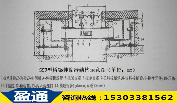 SSF型桥梁伸缩缝结构示意图